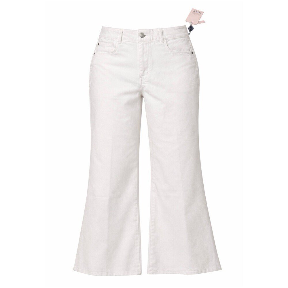 NYDJ White Jeans Womens 12P Petite High Rise Wide Leg Cropped